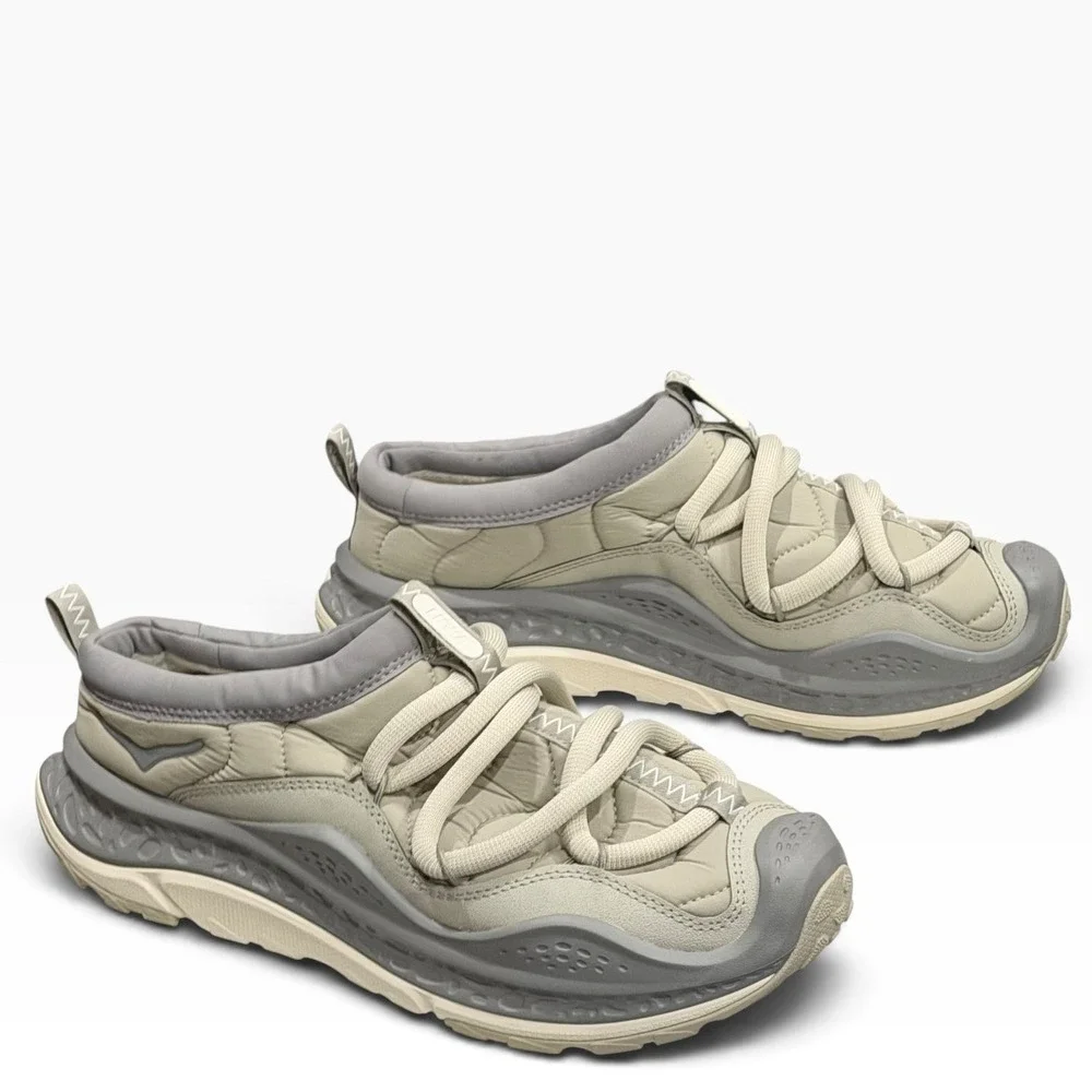 HOKA Ora Primo Slip On Recovery Sneakers Unisex M11.5 W12.5 Farro/Iron Ore Gray